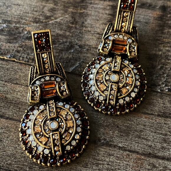 NEW Geo Drop Rhinestone Earrings - Picture 1 of 7